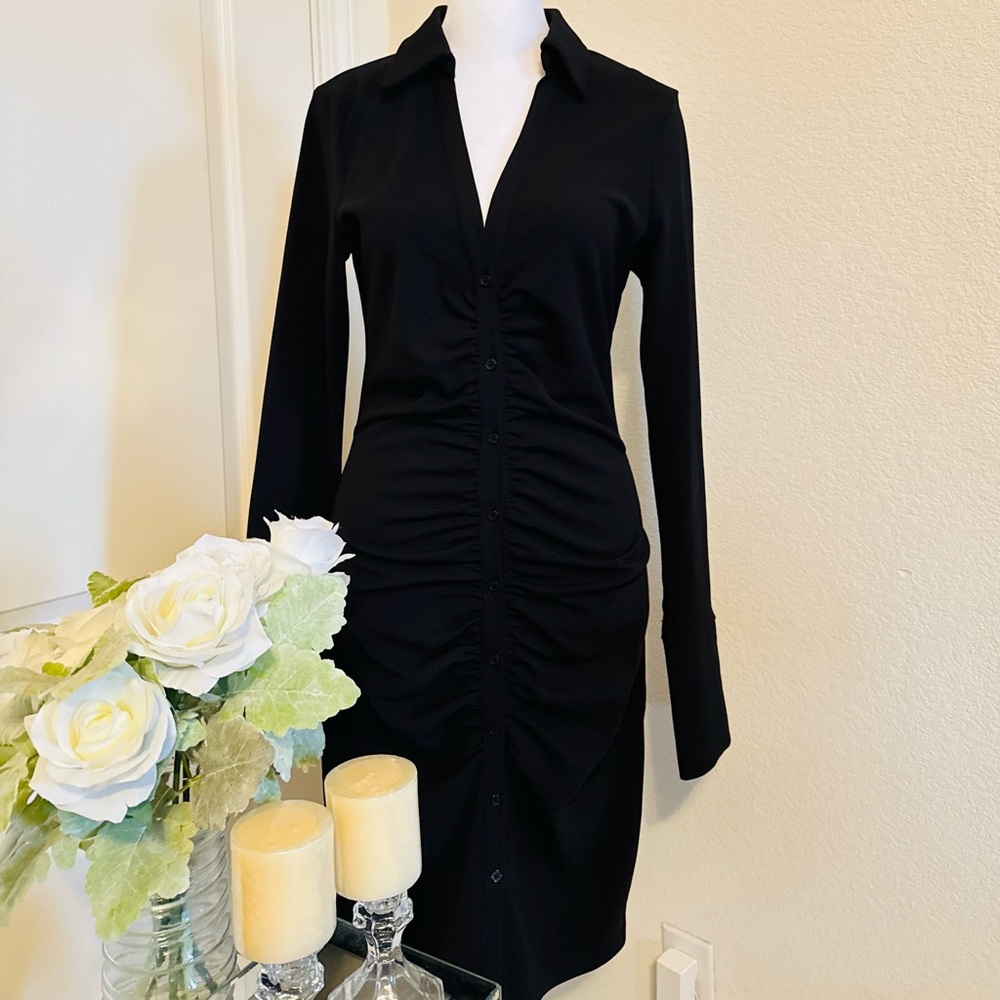 NEW H&M Women’s Elegant Black Ruched Dress